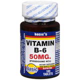 Basic Vitamins B-6 50 mg - 100 Tablets