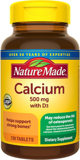 Nature Made Calcium 500 mg with D3 Tablets - 130 ct