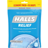Halls Cough Suppressant/Oral Anesthetic Drops Sugar Free Mountain Menthol Flavor - 70 ct