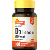 Sundance Vitamins High Potency D3 250 mcg (10,000 IU) Quick Release Softgels - 100 ct
