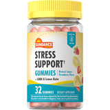 Sundance Vitamins Stress Support Gummies + GABA and Lemon Balm Gummies Natural Lemon Strawberry Flavor - 32 ct