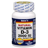 Basic Vitamins Natural Vitamin D-3 5000 IU Tablets - 200 ct
