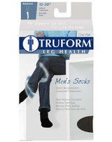 Truform Men's Compression Socks, 15-20 mmHg, Knee High Black - X-Large