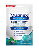 Mucinex InstaSoothe Sore Throat + Cough Relief Alpine Herbs & Mint Flavor - 20 ct