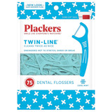 Plackers Twin-Line Dental Flossers Cool Mint - 75 ct