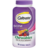 Caltrate Chewables 600 + D3 Plus Minerals Supplement, Cherry, Orange & Fruit Punch Flavor - 90 ct