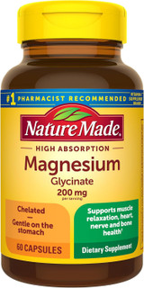 Nature Made Magnesium Glycinate 200mg Supplement - 60 ct