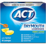ACT Dry Mouth Lozenges Sugar Free Honey-Lemon -36 count