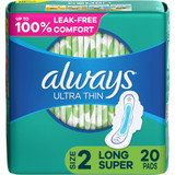 Always Ultra Thin Pads with Flexi-Wings, Size 2 - 12 pks of 20