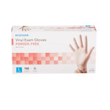 McKesson Disposable Vinyl Exam Gloves Powder-Free Large- 100ct