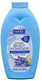 LUCKY New 374374 Body Powder Corn Starch Lavender 10 Oz