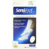 Jobst SensiFoot Men's and Women's Crew Style White Diabetic Socks Size Small - 1 pr