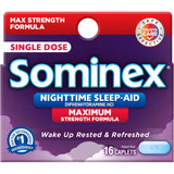 Sominex Nighttime Sleep-Aid, Maximum Strength - 16 ct