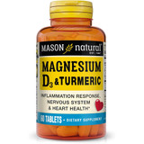 Mason Natural Magnesium & Vitamin D3 with Turmeric Supplement - 60 ct