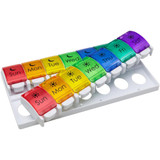 Ezy Dose Push Button 7-Day Pill Case, AM/PM, Rainbow - 1 ct