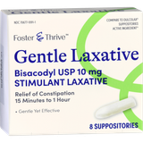Foster & Thrive 10 mg Bisacodyl Gentle Laxative Suppositories - 8 ct
