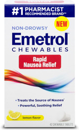 Emetrol Non-Drowsy Nausea Relief Chewables, Lemon Flavor - 42 ct