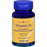 Foster & Thrive Vitamin D3 125 mcg (5000 IU) Rapid Release Softgels - 100 count