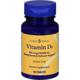 Foster & Thrive Vitamin D3 250 mcg (10,000 IU) Tablets - 100 count