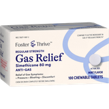 Foster & Thrive Regular Strength Gas Relief Simethicone 80 mg Chewable Tablets Mint - 100 count