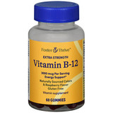 Foster & Thrive Extra Strength Vitamin B-12 3000 mcg Gummies Raspberry - 60 count