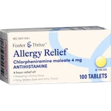 Foster & Thrive Allergy Relief Chlorpheniramine Maleate 4 mg Tablets - 100 count