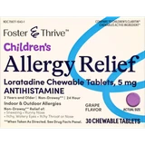 Foster & Thrive Children's Allergy Relief Loratadine Chewable Tablets, 5 mg Grape - 30 count