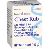 Foster & Thrive Chest Rub Menthol 2.6% Eucalyptus Oil 1.2% Camphor 4.8% - 3.5 oz