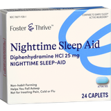 Foster & Thrive Nighttime Sleep-Aid Diphenhydramine HCl 25 mg Caplets - 24 count