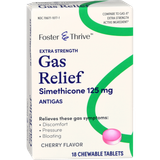 Foster & Thrive Extra Strength Gas Relief Simethicone 125 mg Chewable Tablets Cherry - 18 count