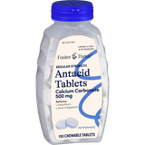 Foster & Thrive Regular Strength Antacid Calcium Carbonate 500 mg Chewable Tablets Peppermint - 150 count