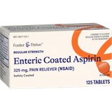 Foster & Thrive Regular Strength Enteric Coated Aspirin 325 mg Tablets - 125 count