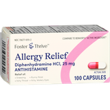 Foster & Thrive Allergy Relief Diphenhydramine HCl 25 mg Capsules - 100 count