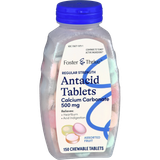 Foster & Thrive Regular Strength Antacid Calcium Carbonate 500 mg Chewable Tablets Assorted Fruit - 150 count