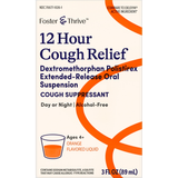 Foster & Thrive 12 Hour Cough Relief Dextromethorphan Polistirex Extended-Release Oral Suspension Orange - 3 oz