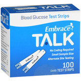 Embrace Talk Blood Glucose Test Strips - 100 ct