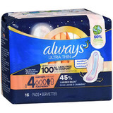 Always Ultra Thin Pads Size 4 Overnight With Flexi-Wings - 192 ct
