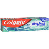 Colgate MaxFresh With Whitening Breath Strips Anticavity Fluoride Toothpaste Clean Mint - 6.3 oz