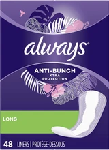 Always Xtra Protection Anti-Bunch Liners Long Unscented - 144 ct