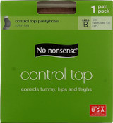 Control Top Panty Hose, Tan, B - 1 pack