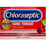 Chloraseptic Sore Throat Lozenges Cherry - 18 ct