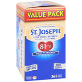 St. Joseph Low Dose Aspirin 81 mg Coated Tablets - 365 ct