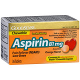 Good Sense Low Dose Chewable Aspirin Tablets, 81mg Orange - 36 ct