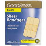 Good Sense Sheer Adhesive Bandage Asst - 60 ct
