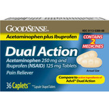 Good Sense Dual Action Pain Reliever Caplets, 250 mg/ 125 mg - 36 ct