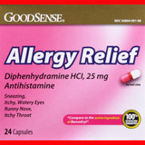Good Sense Allergy Diphehrdramine Capsules, 25mg - 24 ct