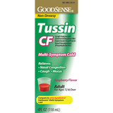 Good Sense Tussin CF Multi Symptom Cold Liquid, Raspberry - 4 oz
