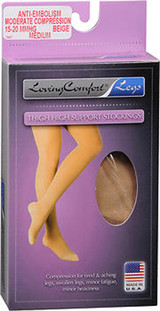 Loving Thigh High Support Sleeve for Pain Relief Stockings Moderate Medium Beige - 1 pack – for Advanced Skin Protection
