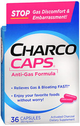 CharcoCaps Activated Charcoal Capsules - 36 Capsules