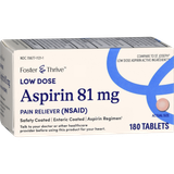 Foster & Thrive Low Dose Aspirin 81 mg Tablets - 180 count